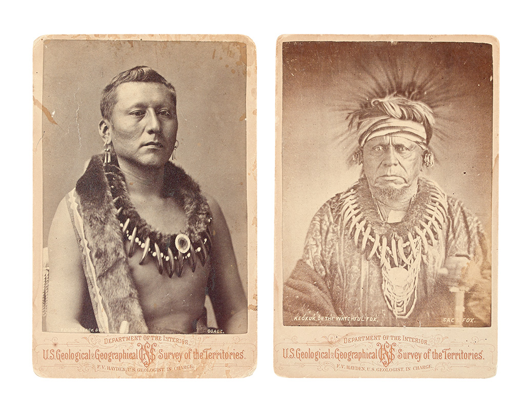 (AMERICAN INDIANS--PHOTOGRAPHS.) Keokuk, or the Watchful Fox, Sac & Fox * Young Black Dog, Osage.